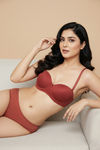 Zivame Padded Regular Wired 3/4th Coverage Strapless Bra - Burnt Brick — thumbnail 4